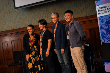 Olena Shevchenko, Anna Berbers, Charlene Liu, and Raymond Phang gathered for Negotiating Pinkwashing