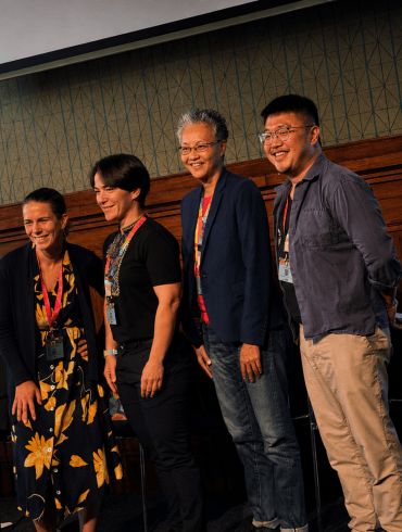 Olena Shevchenko, Anna Berbers, Charlene Liu und Raymond Phang trafen sich zum Thema „Negotiating Pinkwashing“