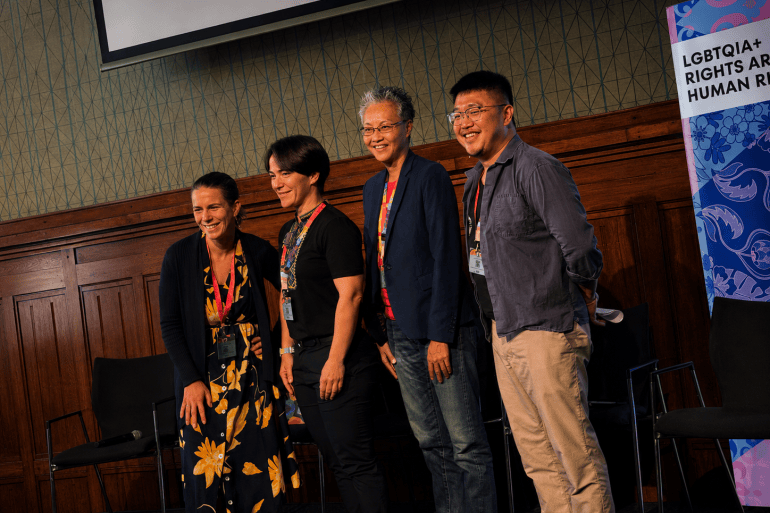 Olena Shevchenko, Anna Berbers, Charlene Liu, and Raymond Phang gathered for Negotiating Pinkwashing